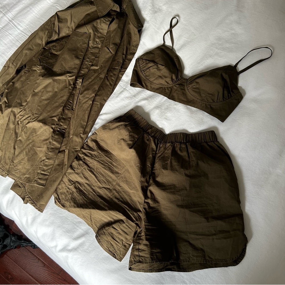 olive green matching 3 piece set